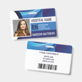 Personalisierter Blue Medical Mitarbeiter Ausweis (Front & Back)