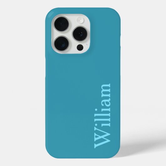 Personalisierter Blue Name Phone Case (Rückseite)