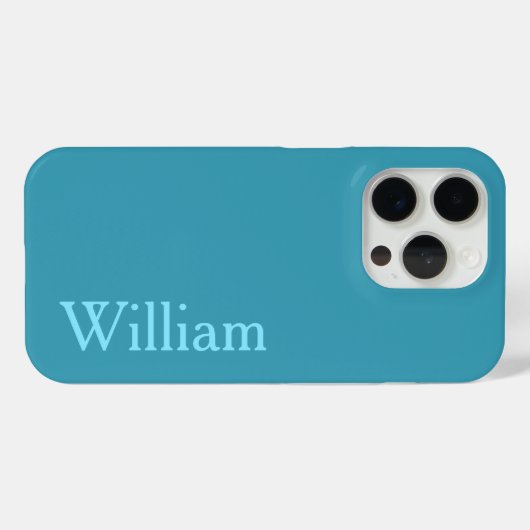 Personalisierter Blue Name Phone Case (Rückseite (Horizontal))