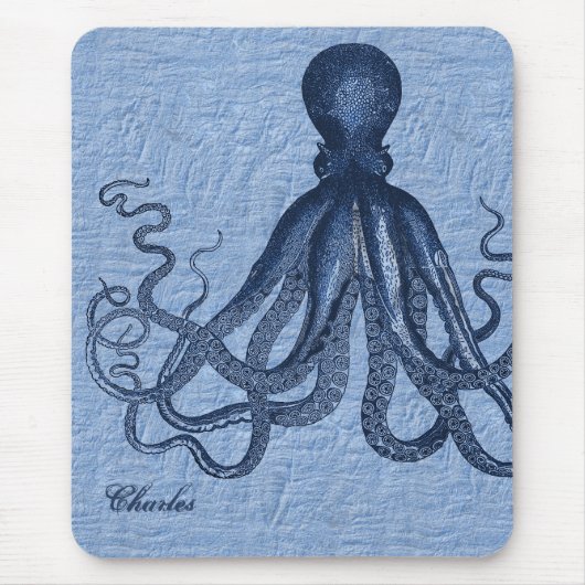 Personalisierter Blue Octopus Mouse Pad Mousepad (Vorne)
