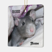 Personalisierter Blue Pet Rat Keramikornament (Links)