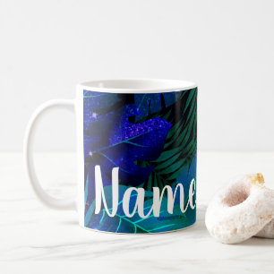Personalisierter Blue Rainforest Design Kaffee Tas Kaffeetasse