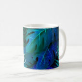 Personalisierter Blue Rainforest Design Kaffee Tas Kaffeetasse (VorderseiteRechts)