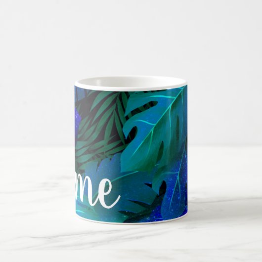 Personalisierter Blue Rainforest Design Kaffee Tas Kaffeetasse (Mittel)