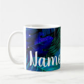 Personalisierter Blue Rainforest Design Kaffee Tas Kaffeetasse (Links)