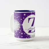 Personalisierter Blue Snowflake Custom Cocoa Tee Zweifarbige Tasse (Vorderseite Links)