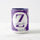 Personalisierter Blue Snowflake Custom Cocoa Tee Zweifarbige Tasse (Mittel)