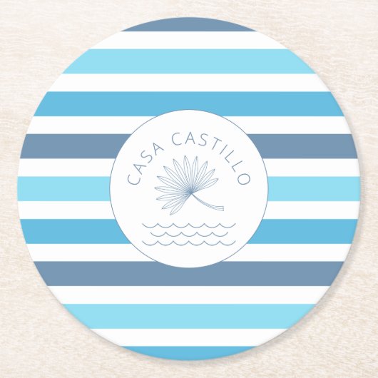 Personalisierter Blue Strip Paper Untersetzer (Vorderseite)