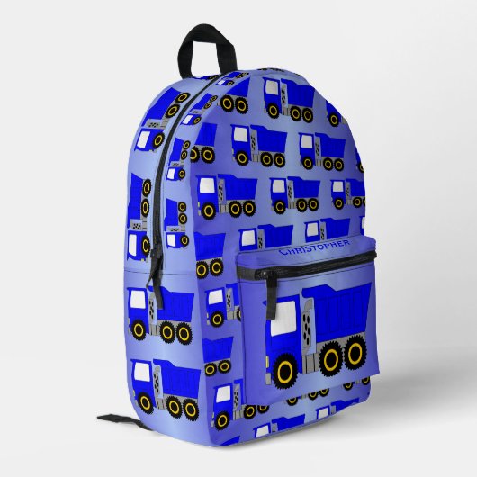 Personalisierter Blue Truck Bedruckter Rucksack (Rückseitige Ecke links)