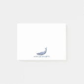 Personalisierter Blue Whale Post It Notes Post-it Klebezettel (Vorderseite)