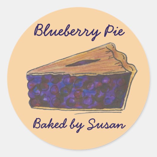 Personalisierter Blueberry Pie Slice mit Aufkleber (Vorderseite)