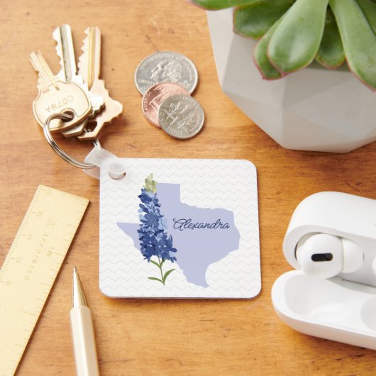 Personalisierter Bluebonnet Texas Schlüsselanhänge Schlüsselanhänger (Schreibtisch)