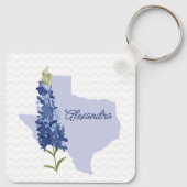 Personalisierter Bluebonnet Texas Schlüsselanhänge Schlüsselanhänger (Rückseite)