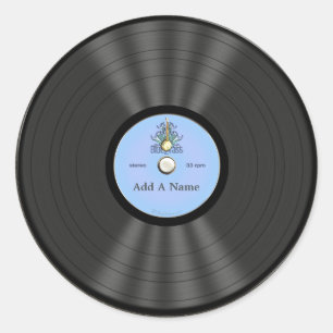 Personalisierter Bluegrass Vinyl Record Runder Aufkleber