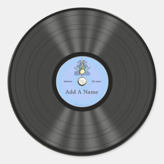 Personalisierter Bluegrass Vinyl Record Runder Aufkleber (Vorderseite)