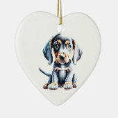 Personalisierter Bluetick Coonhound Welpenhund Keramik Ornament (Rechts)