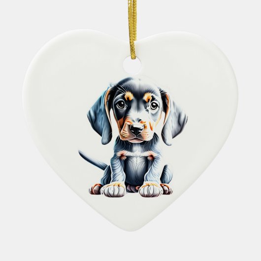 Personalisierter Bluetick Coonhound Welpenhund Keramik Ornament (Vorne)
