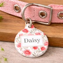 Personalisierter Blumen-Hundeanhänger mit Namen