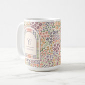 Personalisierter Blumen-Karo-Becher – Benutzerdefi Kaffeetasse (Vorderseite Links)