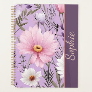 Personalisierter Blumen-Lavendel-Planer mit Namen Planer
