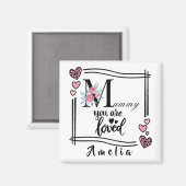 Personalisierter Blumen-Magnet für Mama Magnet (Vorderseite/Rückseite)