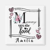 Personalisierter Blumen-Magnet für Mama Magnet (Vorne)