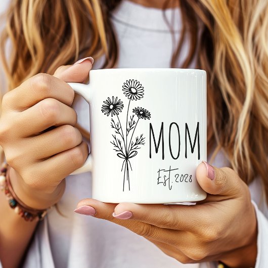 Personalisierter Blumen-Mutter-Becher für neue Müt Kaffeetasse