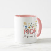 Personalisierter Blumen-Mutter-Becher . Tasse (VorderseiteRechts)