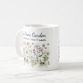 Personalisierter Blumen-Oma-Garten Muttertag  Kaffeetasse (Vorderseite Links)