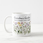 Personalisierter Blumen-Oma-Garten Muttertag  Kaffeetasse (Links)