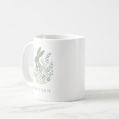 Personalisierter Blumen-Osterhase Kaffeetasse (Vorderseite Links)