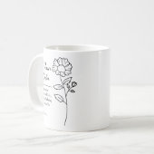 Personalisierter Blumen-Script-Geburtstagsbecher G Kaffeetasse (Vorderseite Links)