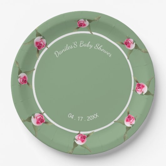 Personalisierter Blumen-Spray Pappteller (Vorderseite)