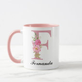 Personalisierter Blumen-Tasse mit Namen als Gesche Tasse (Links)