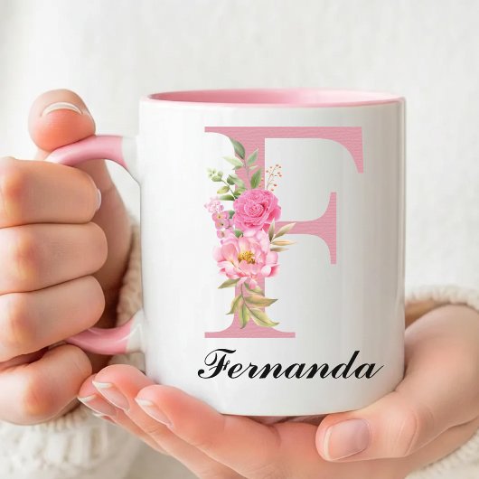 Personalisierter Blumen-Tasse mit Namen als Gesche Tasse