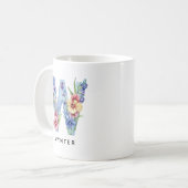 Personalisierter Blumen-Tassen-Hochzeitsgeschenk f Kaffeetasse (Vorderseite Links)