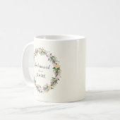Personalisierter Blumen-Trauzeuginnen-Mug Kaffeetasse (Vorderseite Links)