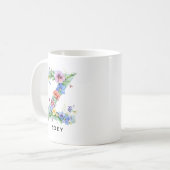 Personalisierter Blumenalphabet-Becher als Dankesc Kaffeetasse (Vorderseite Links)