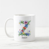 Personalisierter Blumenalphabet-Becher als Dankesc Kaffeetasse (Links)