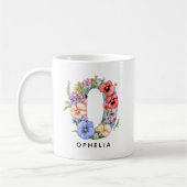 Personalisierter Blumenalphabet-Tasse-Geschenk für Kaffeetasse (Links)