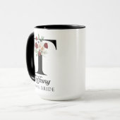 Personalisierter Blumenalphabet-Tasse Geschenk für Tasse (Vorderseite Links)