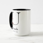 Personalisierter Blumenalphabet-Tasse-Geschenk für Tasse (Vorderseite Links)