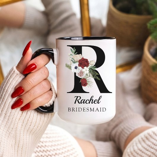 Personalisierter Blumenalphabet-Tasse-Geschenk für Tasse