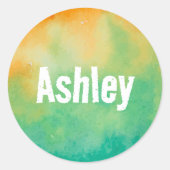 Personalisierter Blumenaufkleber/Siegel Runder Aufkleber (Vorderseite)