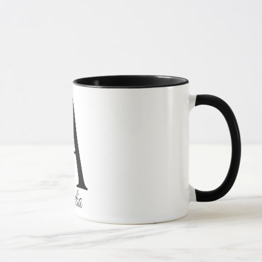 Personalisierter Blumenbecher – Buchstabe A mit Na Tasse (Rechts)