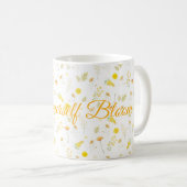 Personalisierter Blumenbecher mit individuellem Na Kaffeetasse (VorderseiteRechts)