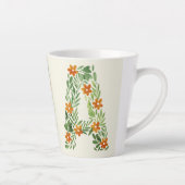 Personalisierter Blumenbrief A mit orangen Blume Milchtasse (Rechts)