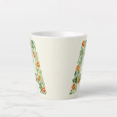 Personalisierter Blumenbrief A mit orangen Blume Milchtasse (Vorderseite)