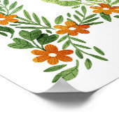 Personalisierter Blumenbrief A mit orangen Blume Poster (Ecke)