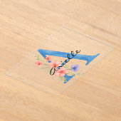 Personalisierter Blumenbrief A monogramm Acryleinladungen (Ablage )